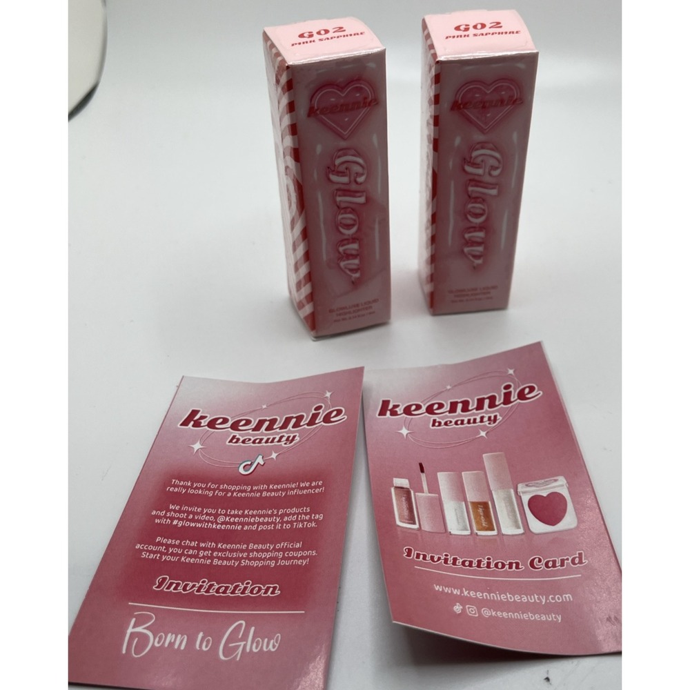 Keennie GO2 Pink Sapphire Glowluxe Liquid Highlighter, .14 fl oz. - Lot Of 2